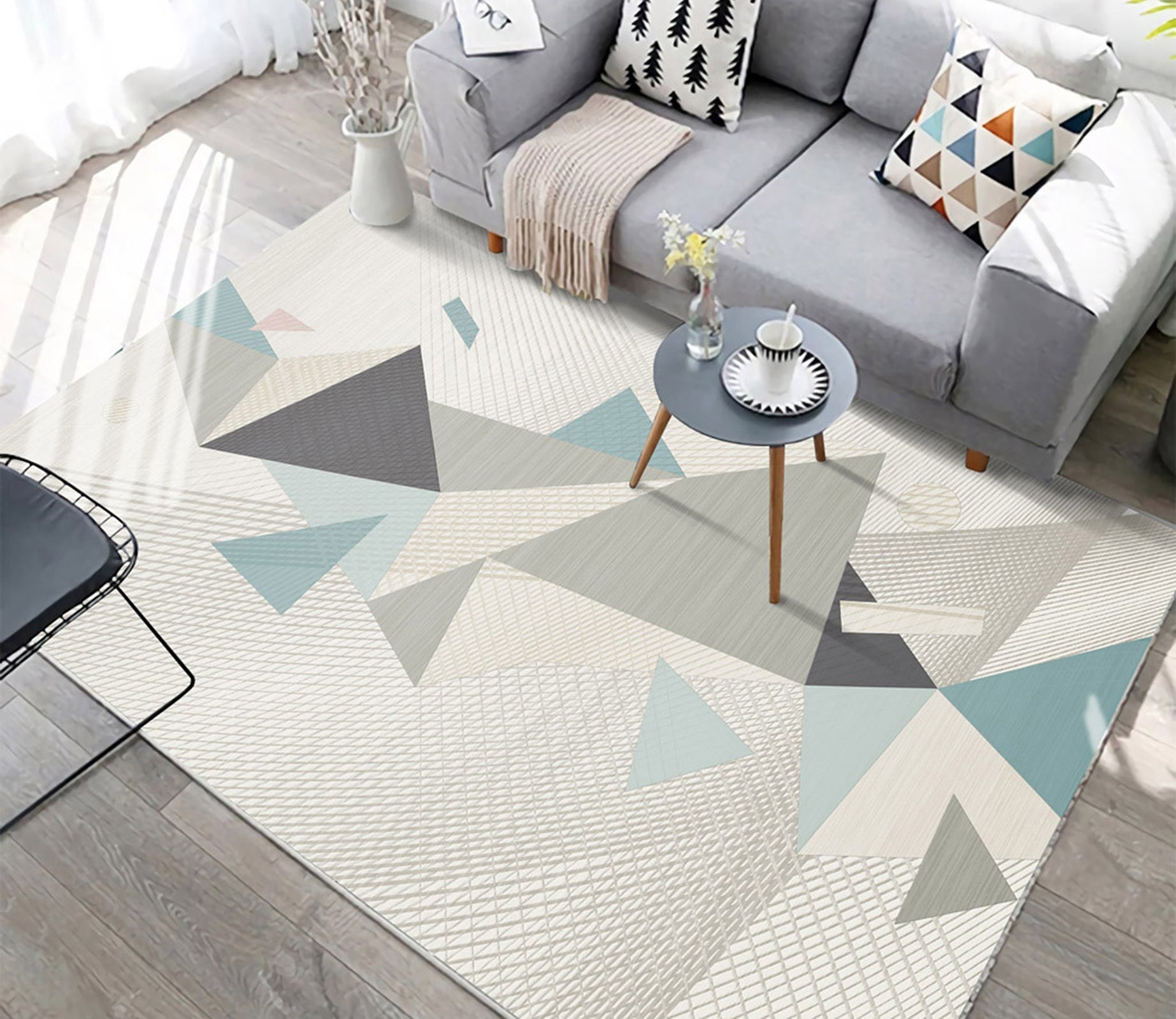 3D Color Geometry WG302 Non Slip Rug Mat Mat AJ Creativity Home 