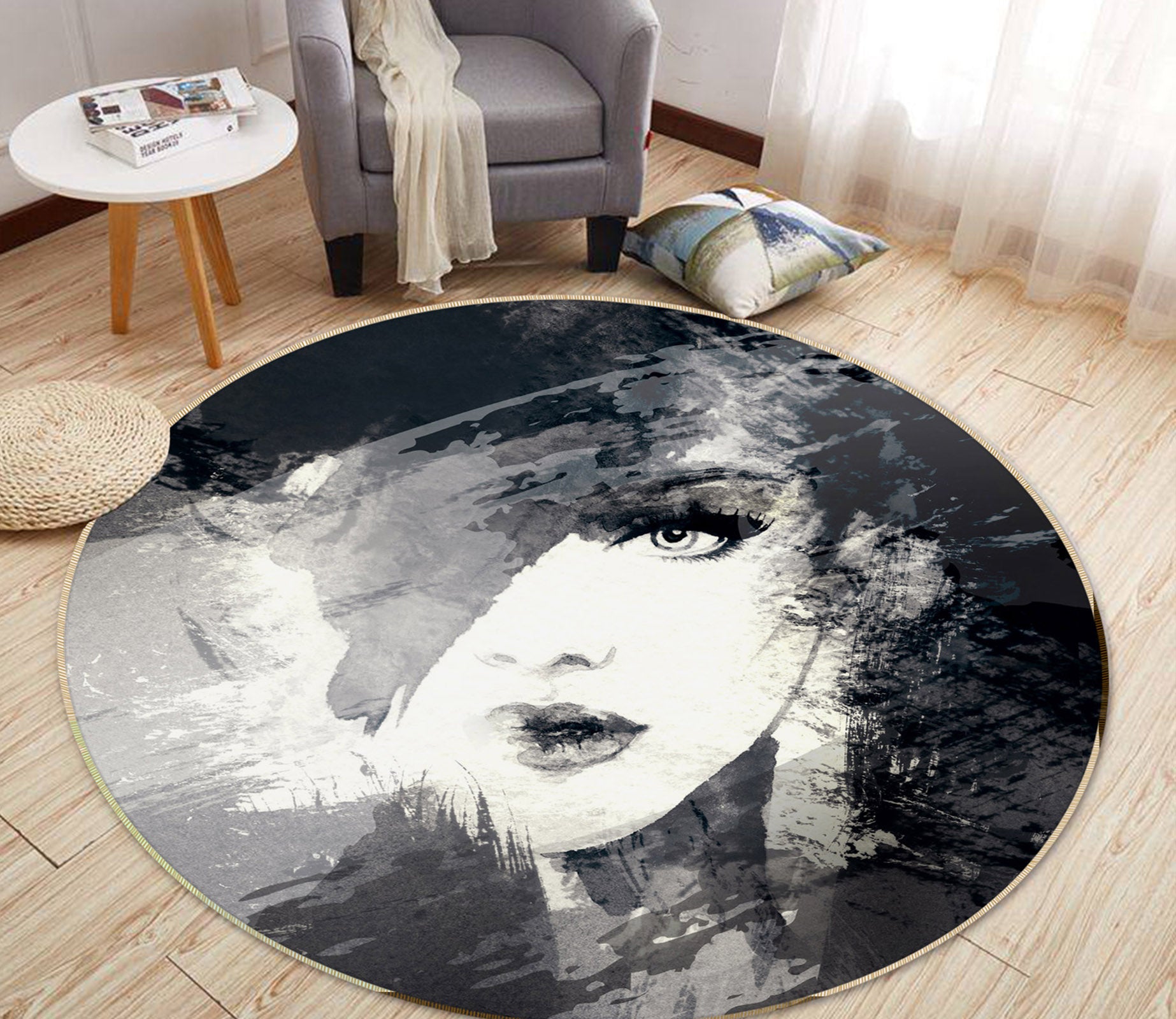 3D Beauty 36236 Round Non Slip Rug Mat