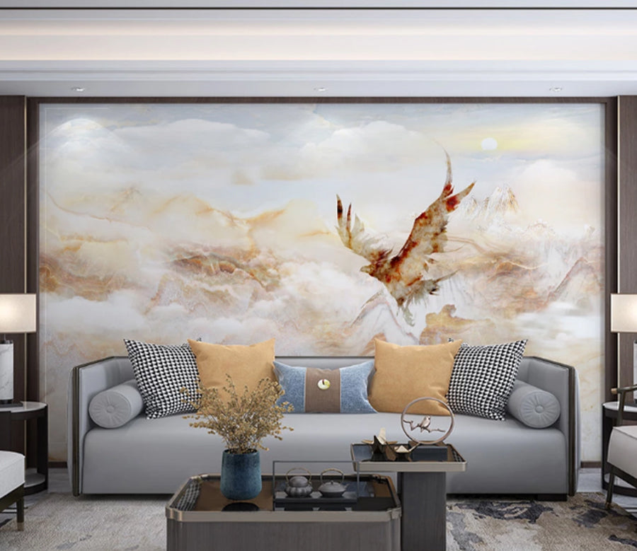 3D Eagle Cloud WC2514 Wall Murals