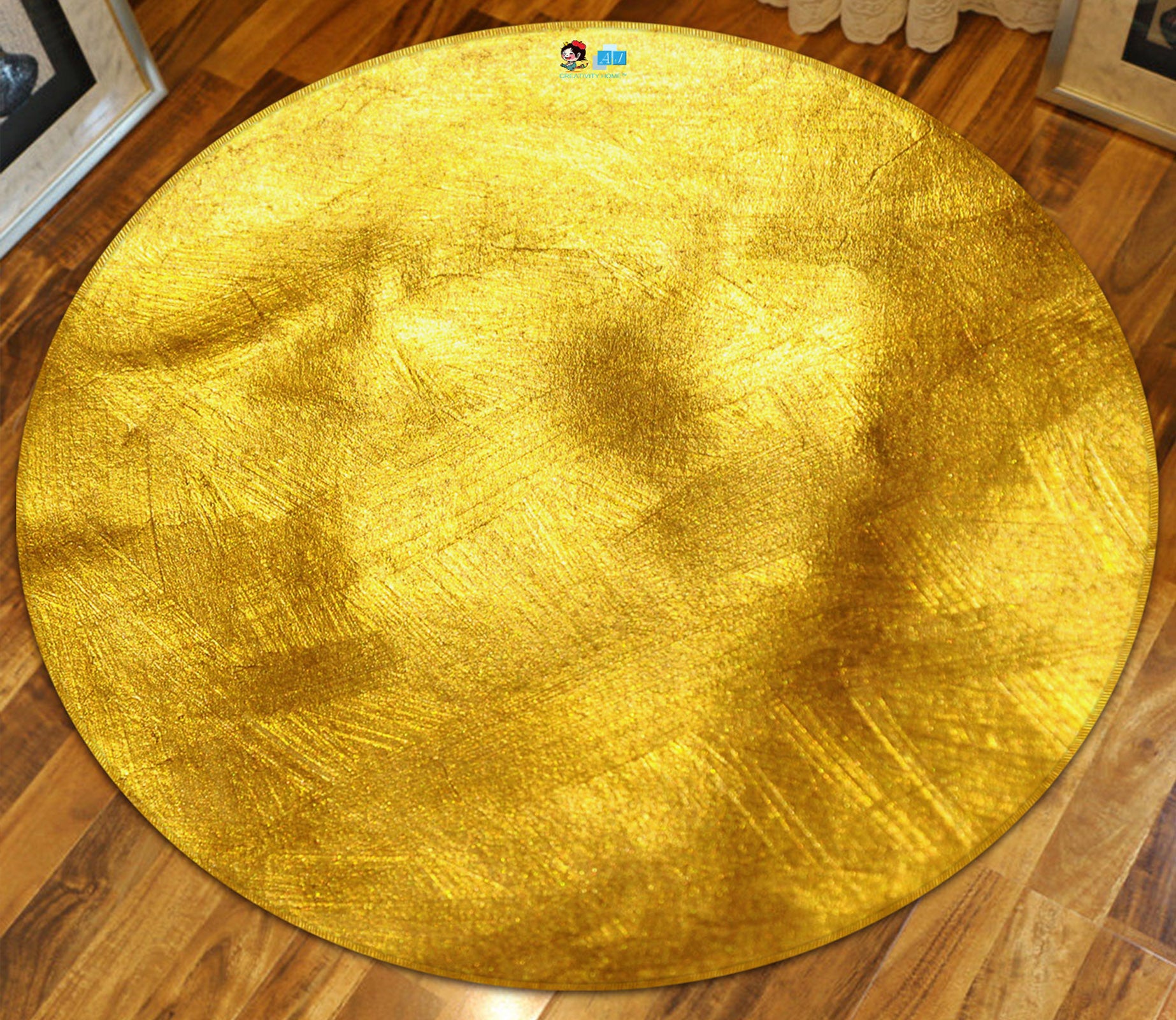3D Golden 69149 Round Non Slip Rug Mat