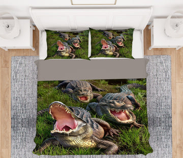 3D Alligators 2111 Jerry LoFaro bedding Bed Pillowcases Quilt Quiet Covers AJ Creativity Home 