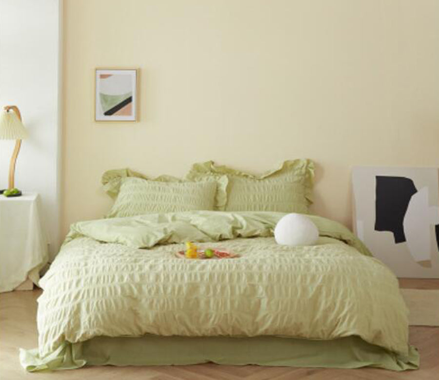 3D Mustard Green 50119 Bed Pillowcases Quilt
