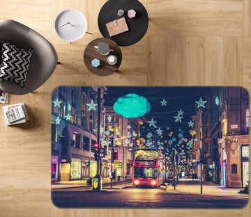 3D Street Red Bus 67222 Vehicle Non Slip Rug Mat