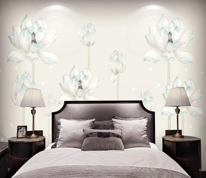 3D Lotus 1313 Wall Murals Wallpaper AJ Wallpaper 2 