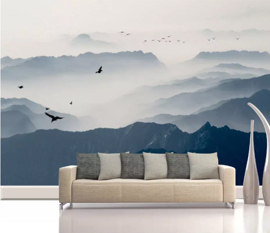 3D Misty Birds 2037 Wall Murals Wallpaper AJ Wallpaper 2 