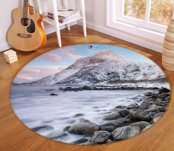 3D Seaside Stone 69137 Round Non Slip Rug Mat