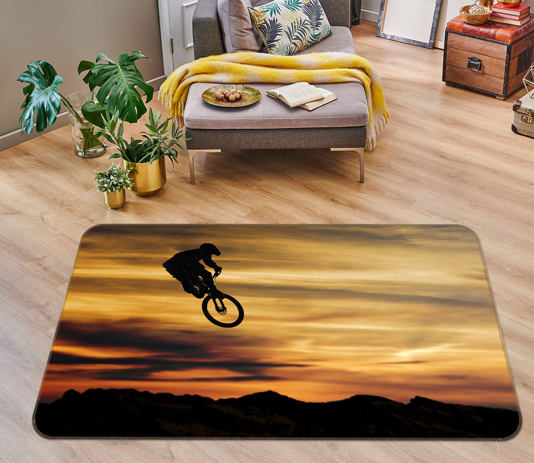 3D Mountain Bike 34121 Non Slip Rug Mat