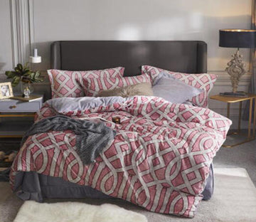 3D Red Curve 20002 Bed Pillowcases Quilt