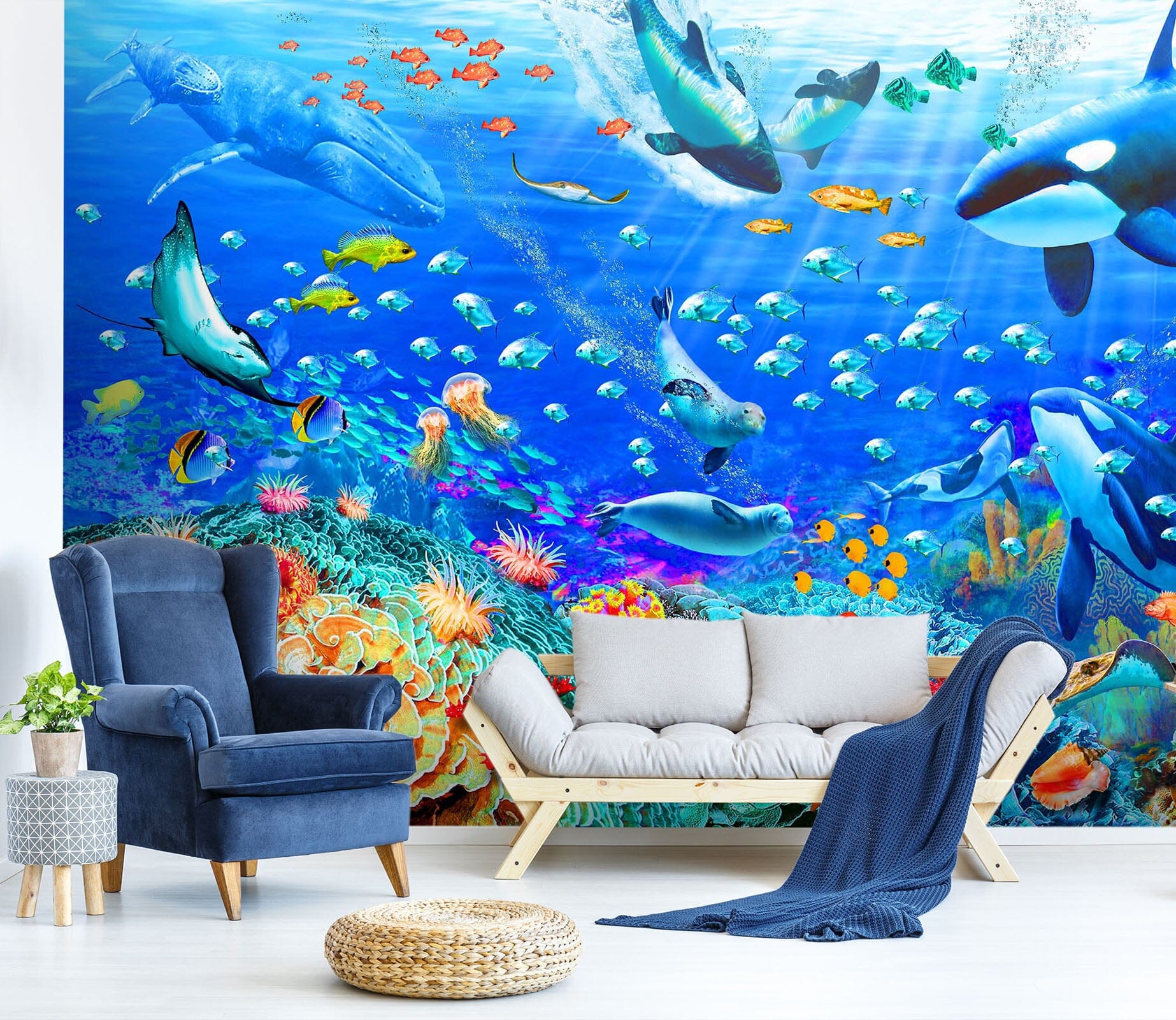 3D Have Fun Swimming 1410 Adrian Chesterman Wall Mural Wall Murals Wallpaper AJ Wallpaper 2 