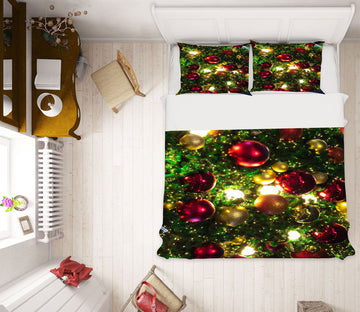 3D Ball Pendant 51011 Christmas Quilt Duvet Cover Xmas Bed Pillowcases