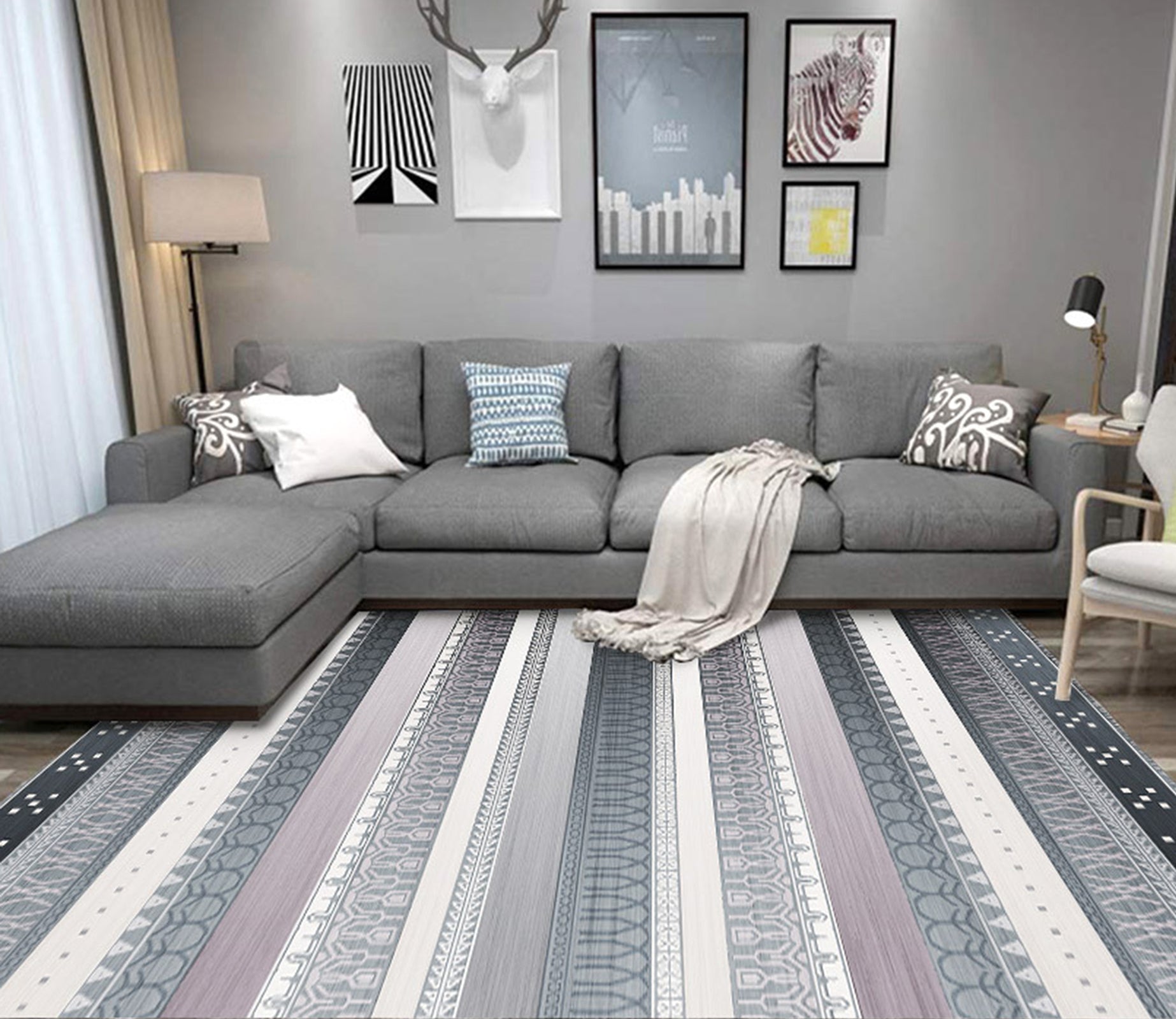 3D Modern Geometric Pattern WG404 Non Slip Rug Mat Mat AJ Creativity Home 