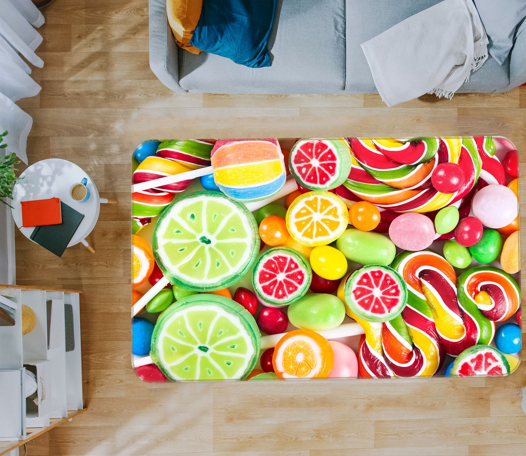 3D Fruit Candy Flakes 76229 Non Slip Rug Mat