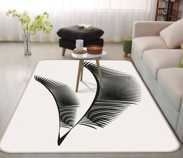 3D Black Leaf Pattern 1047 Boris Draschoff Rug Non Slip Rug Mat Mat AJ Creativity Home 