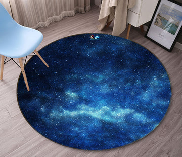 3D Starry Sky 74084 Round Non Slip Rug Mat