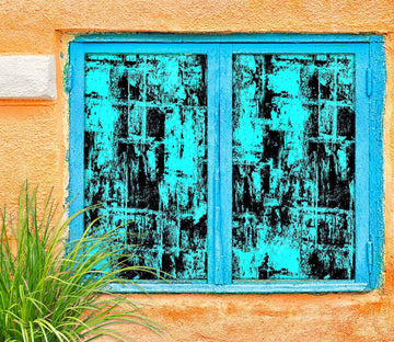 3D Blue Retro Pattern 387 Window Film Print Sticker Cling Stained Glass UV Block