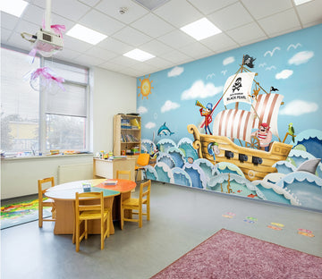 3D Pirate Ship 026 Wall Murals