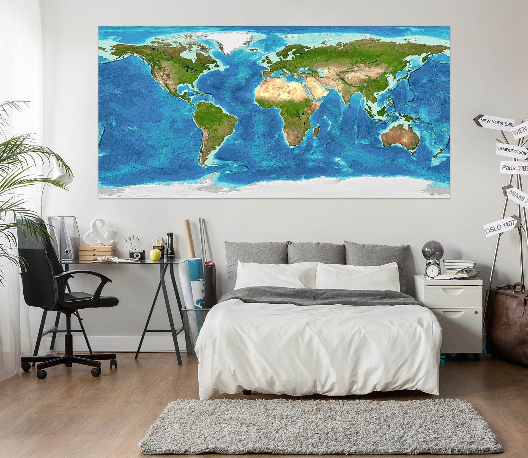 3D Green Land 277 World Map Wall Sticker Wallpaper AJ Wallpaper 2 
