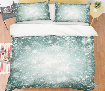 3D Snowflake 13174 Bed Pillowcases Quilt