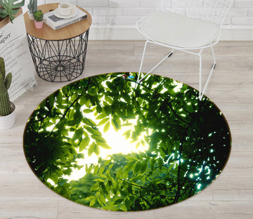 3D Forest Sunlight 80294 Round Non Slip Rug Mat