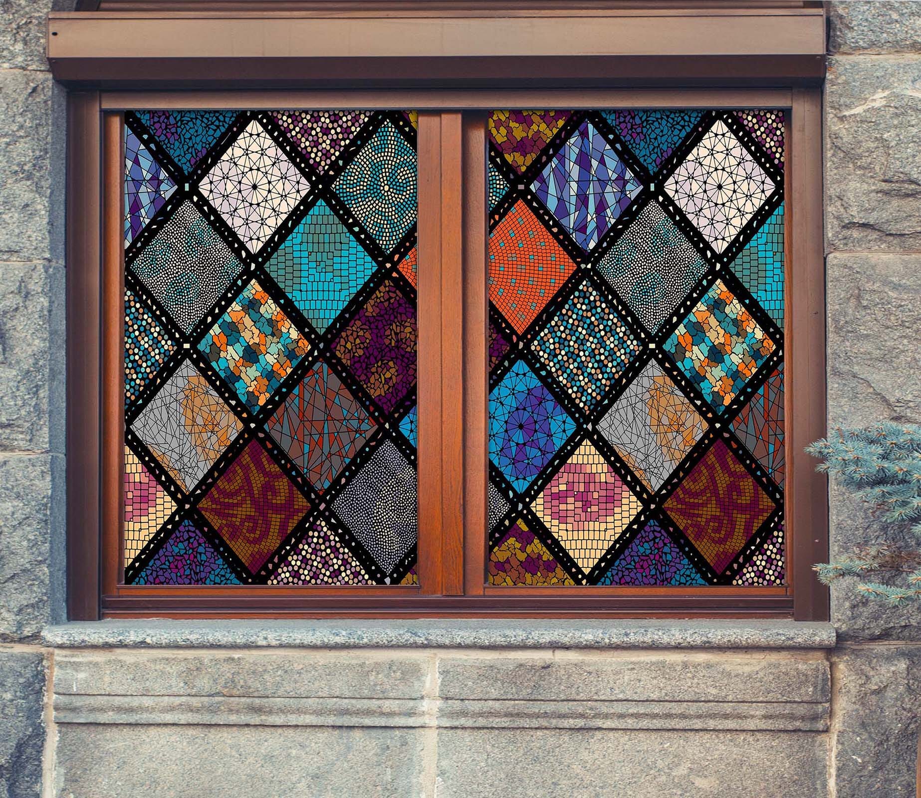 3D Colored Square 465 Window Film Print Sticker Cling Stained Glass UV Block Wallpaper AJ Wallpaper 2 