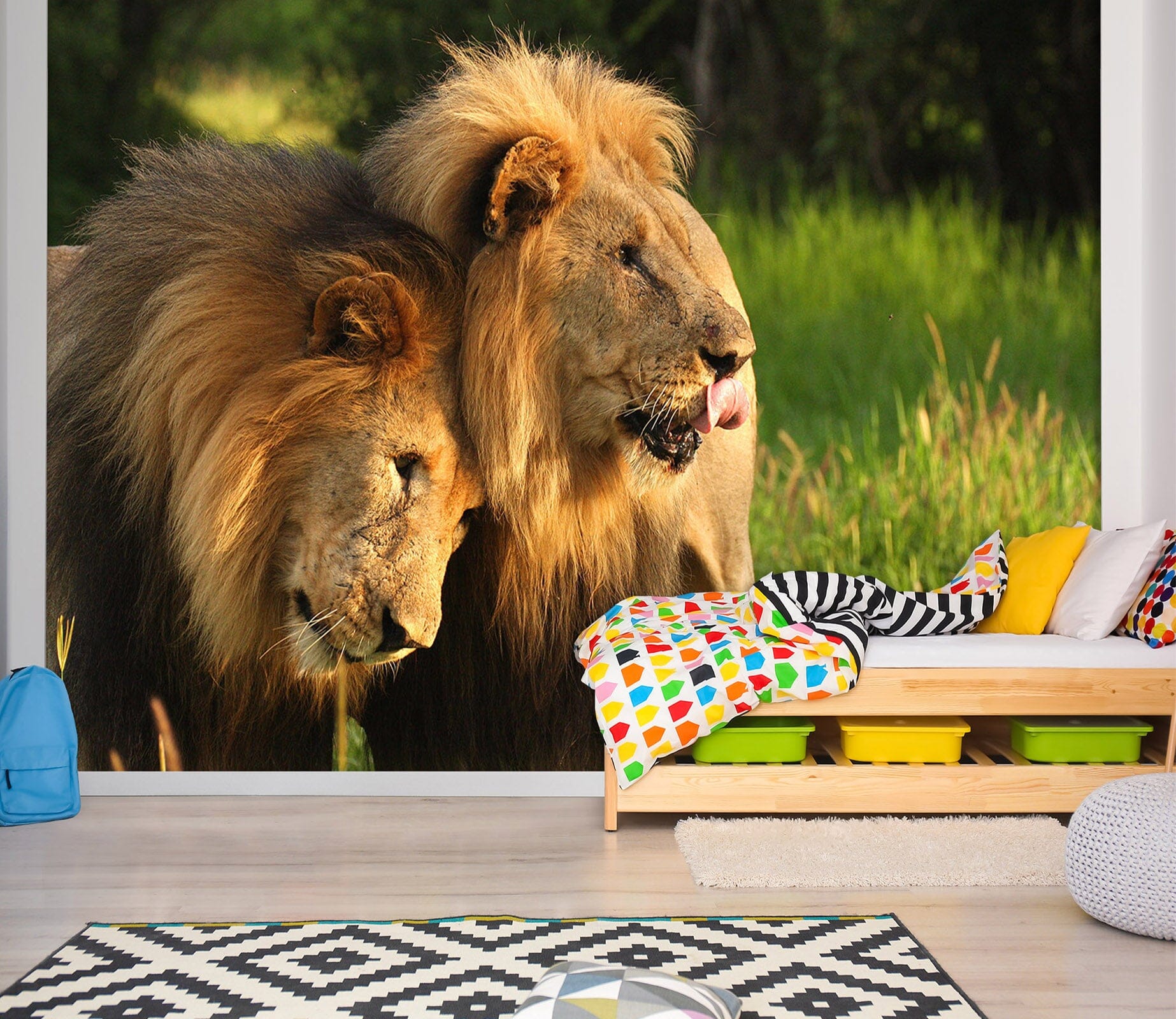 3D Lion Lawn 348 Wall Murals Wallpaper AJ Wallpaper 2 