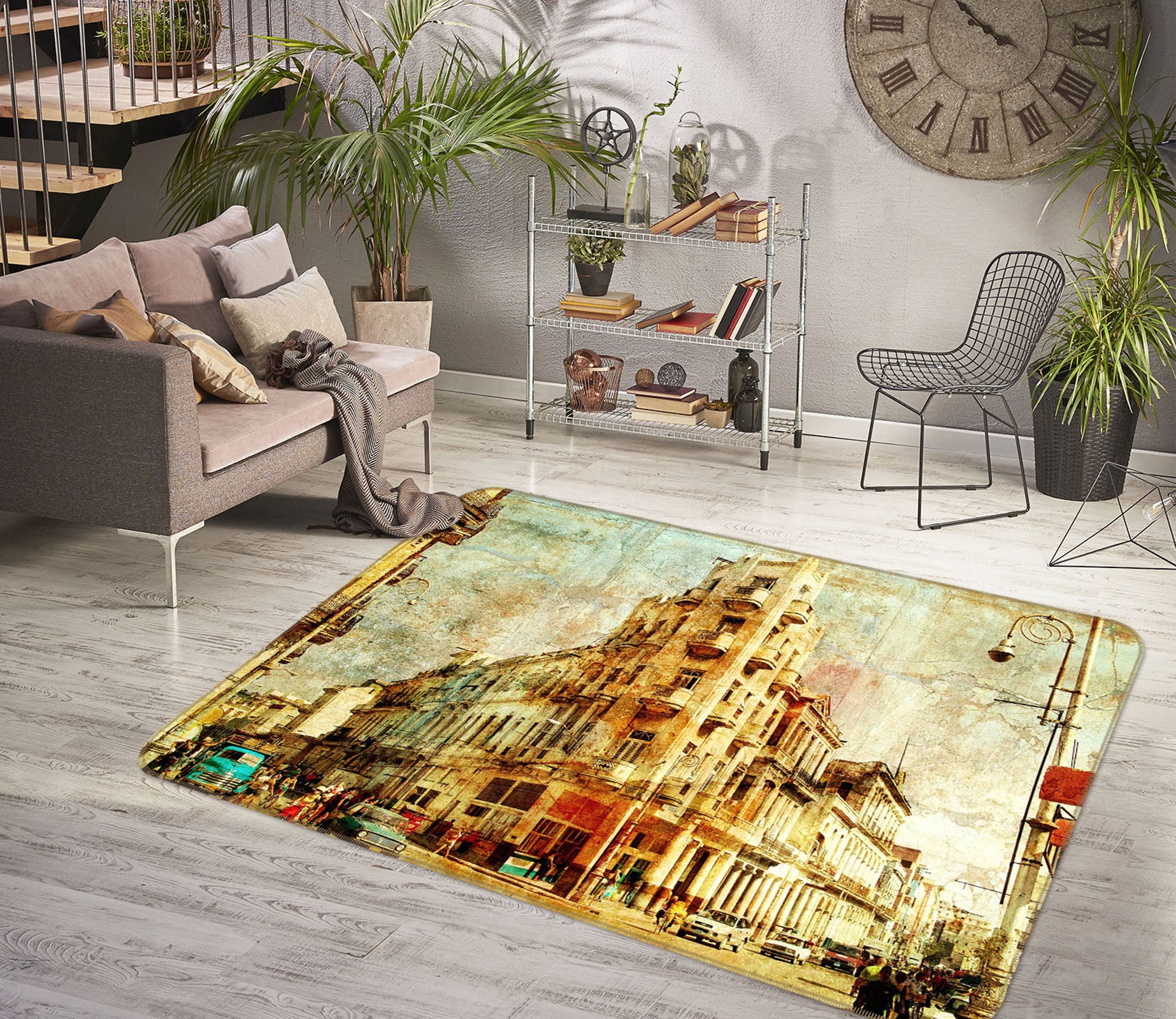 3D Houses Street 32010 Non Slip Rug Mat