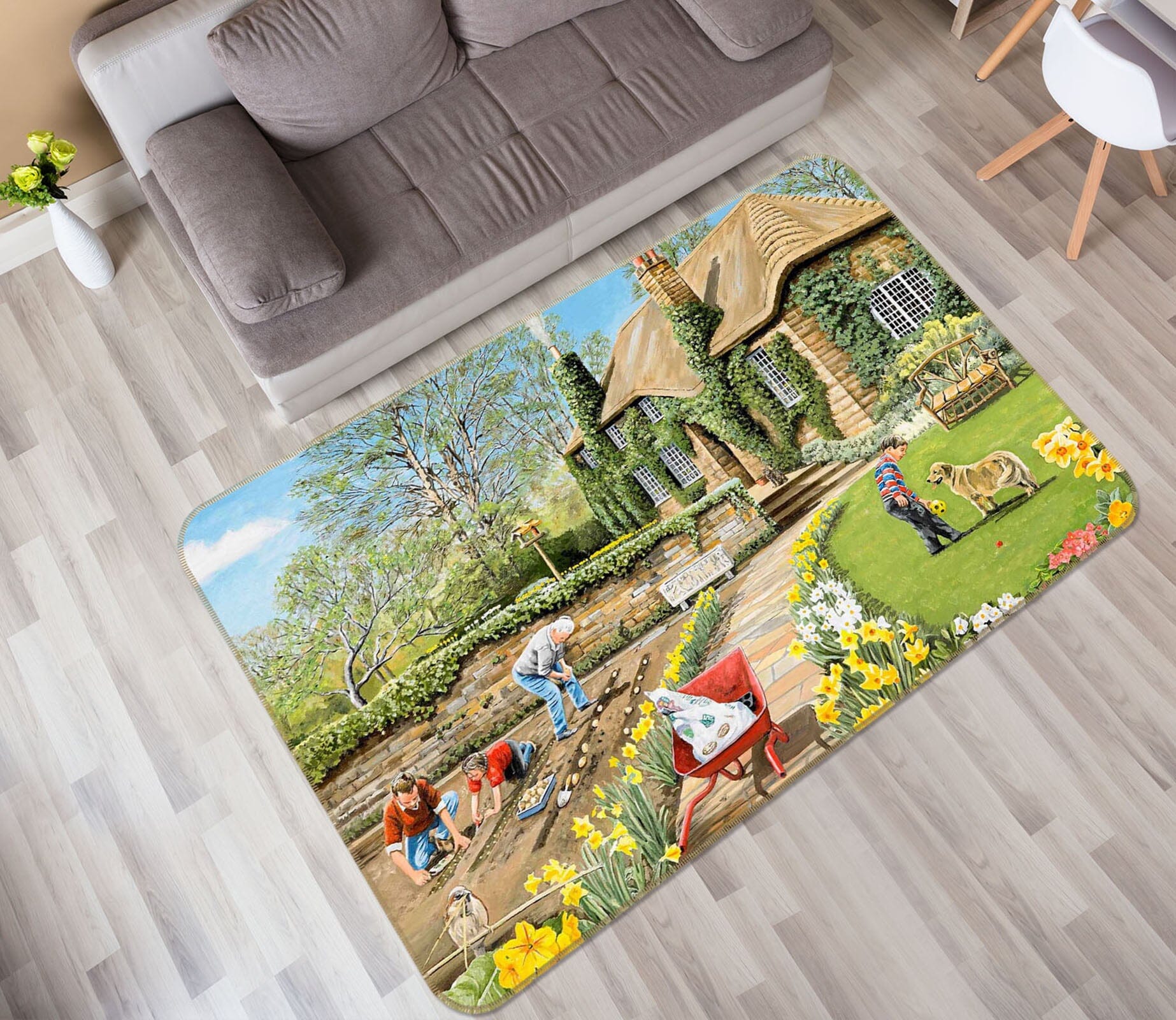 3D Spring Gardening 1101 Trevor Mitchell Rug Non Slip Rug Mat Mat AJ Creativity Home 