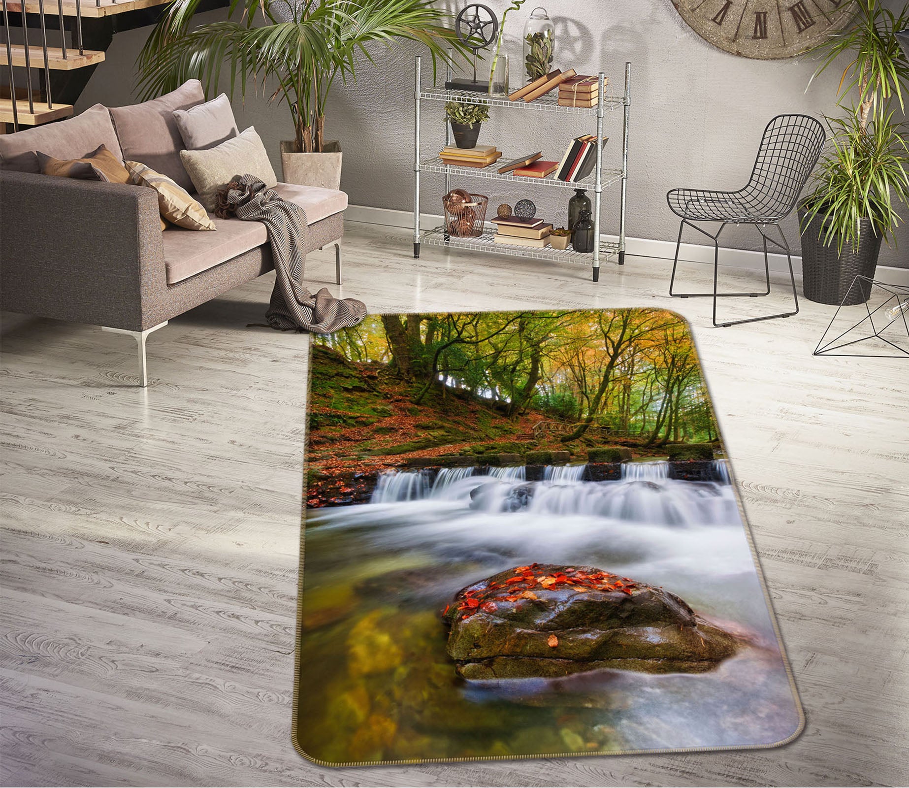 3D Flowing Water 65165 Non Slip Rug Mat
