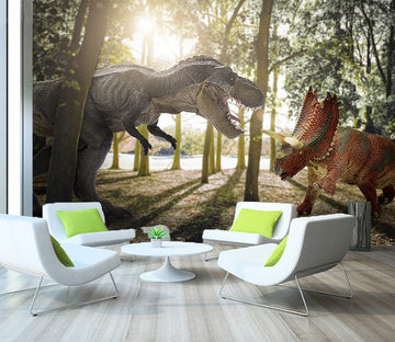 3D Dinosaur Fight 1568 Wall Murals Wallpaper AJ Wallpaper 2 