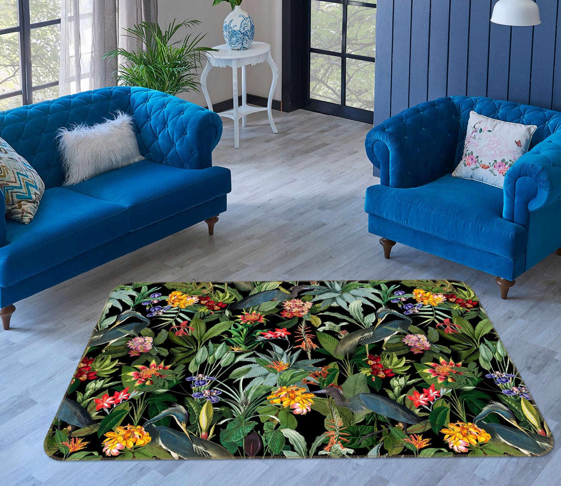 3D Yellow Flowers 101 Uta Naumann Rug Non Slip Rug Mat Mat AJ Creativity Home 