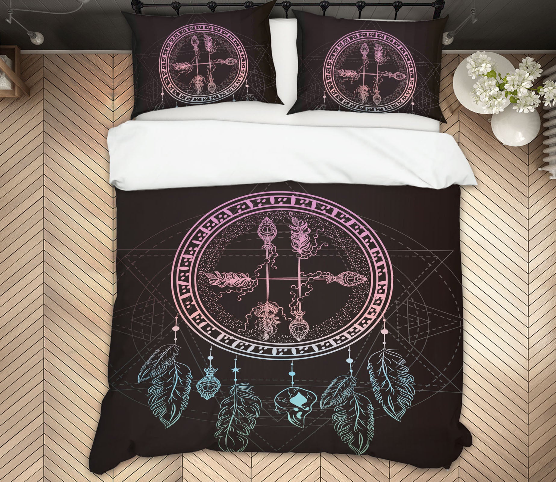 3D Circle Dream Catcher 15046 Bed Pillowcases Quilt