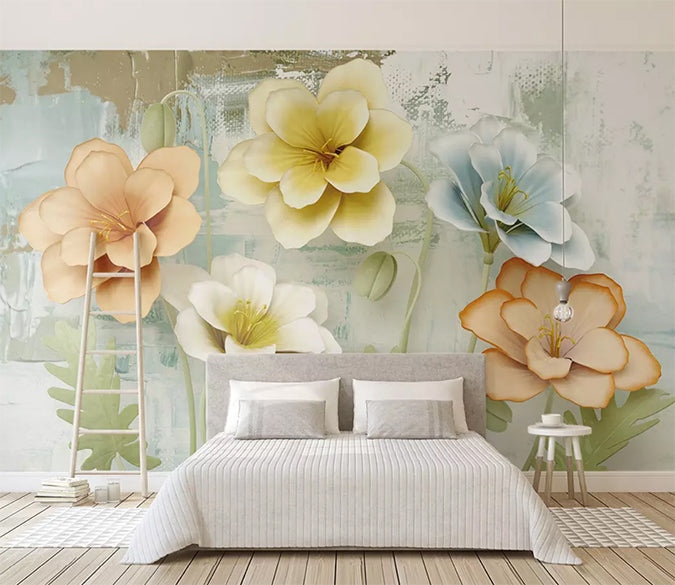 3D Colored Flowers 1481 Wall Murals Wallpaper AJ Wallpaper 2 