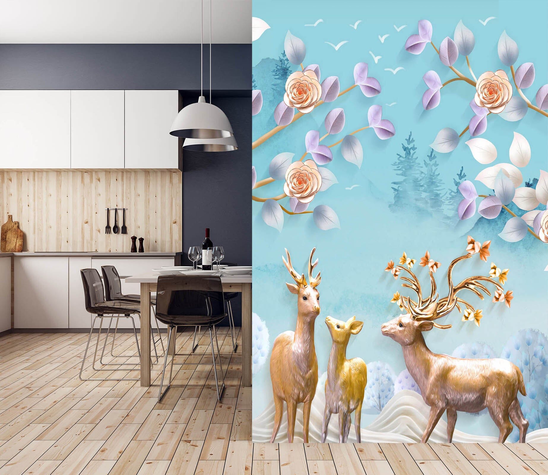 3D Forest Fawn 1832 Wall Murals Wallpaper AJ Wallpaper 2 