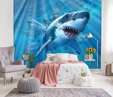 3D Great White Shark 109 Jerry LoFaro Wall Mural Wall Murals Wallpaper AJ Wallpaper 2 