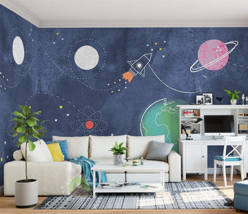 3D Space Rocket 2042 Wall Murals Wallpaper AJ Wallpaper 2 