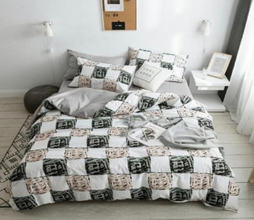 3D Square 14047 Bed Pillowcases Quilt