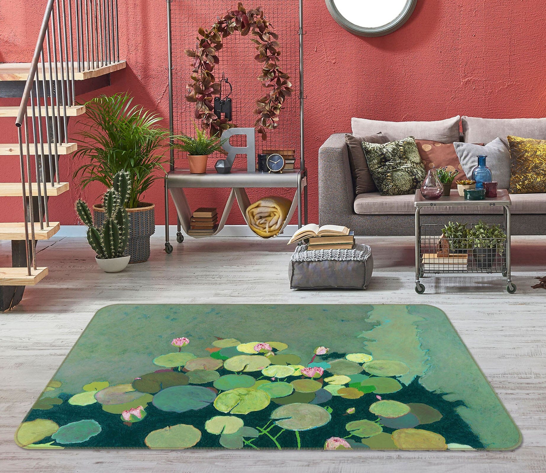 3D Green Lotus Pond 1118 Allan P. Friedlander Rug Non Slip Rug Mat Mat AJ Creativity Home 