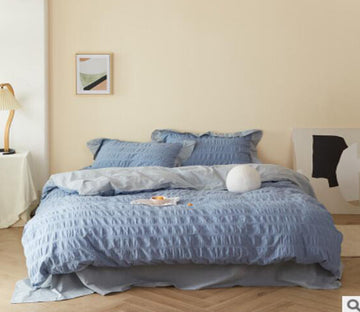 3D Fog Blue 50116 Bed Pillowcases Quilt