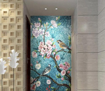 3D Bird Flowers WC284 Wall Murals Wallpaper AJ Wallpaper 2 