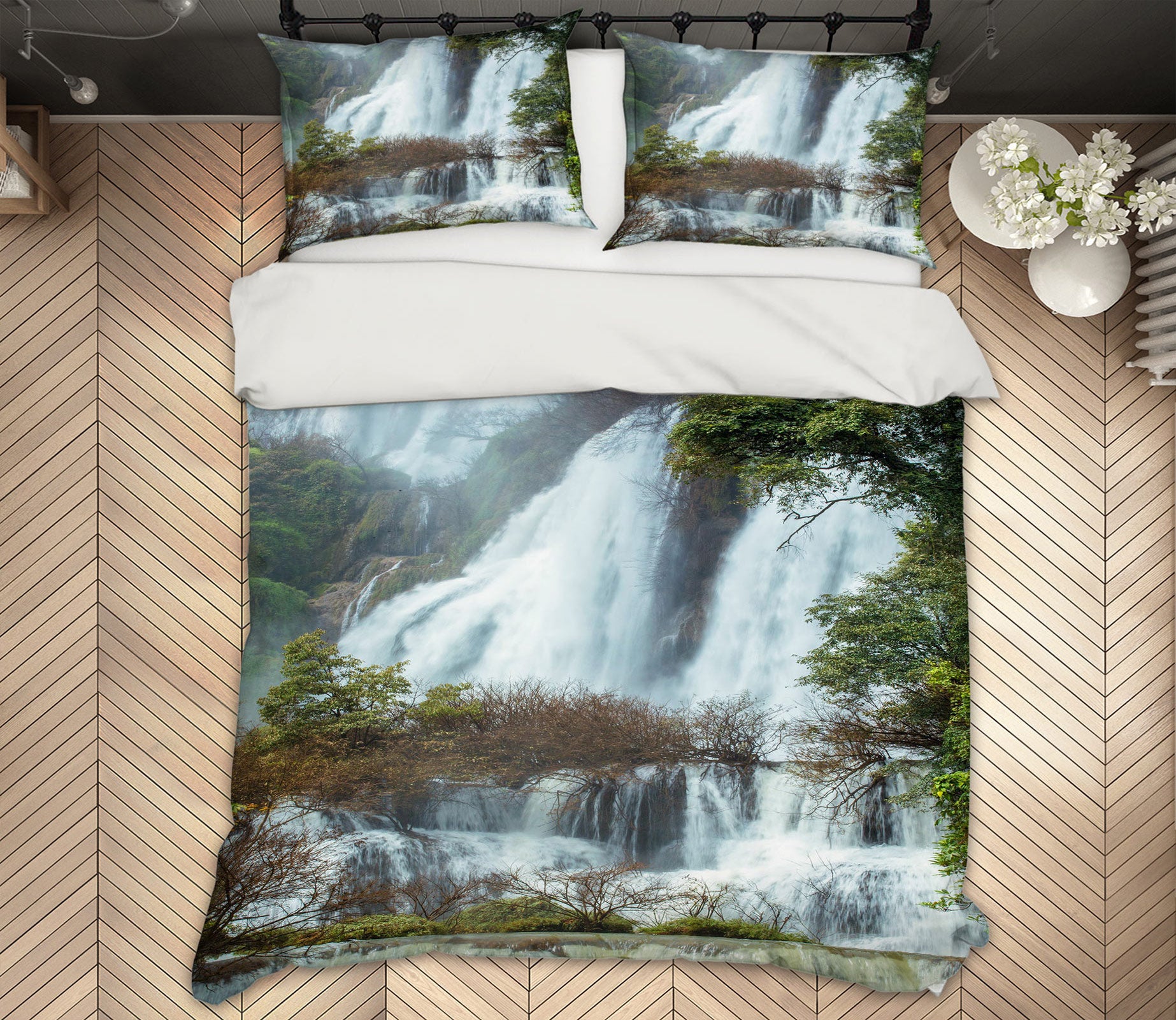 3D Waterfall 15125 Bed Pillowcases Quilt