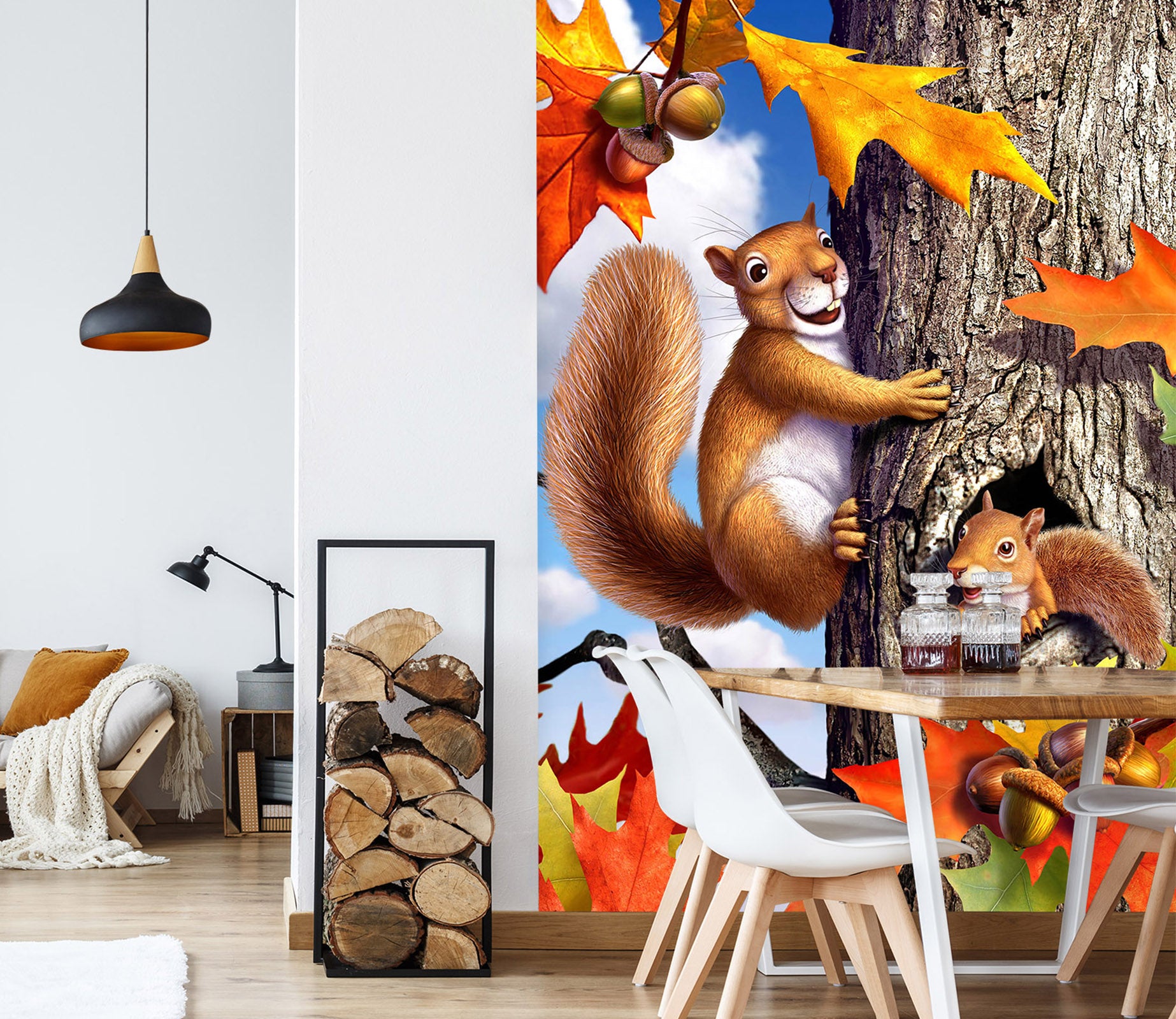 3D Squirrels 85034 Jerry LoFaro Wall Mural Wall Murals