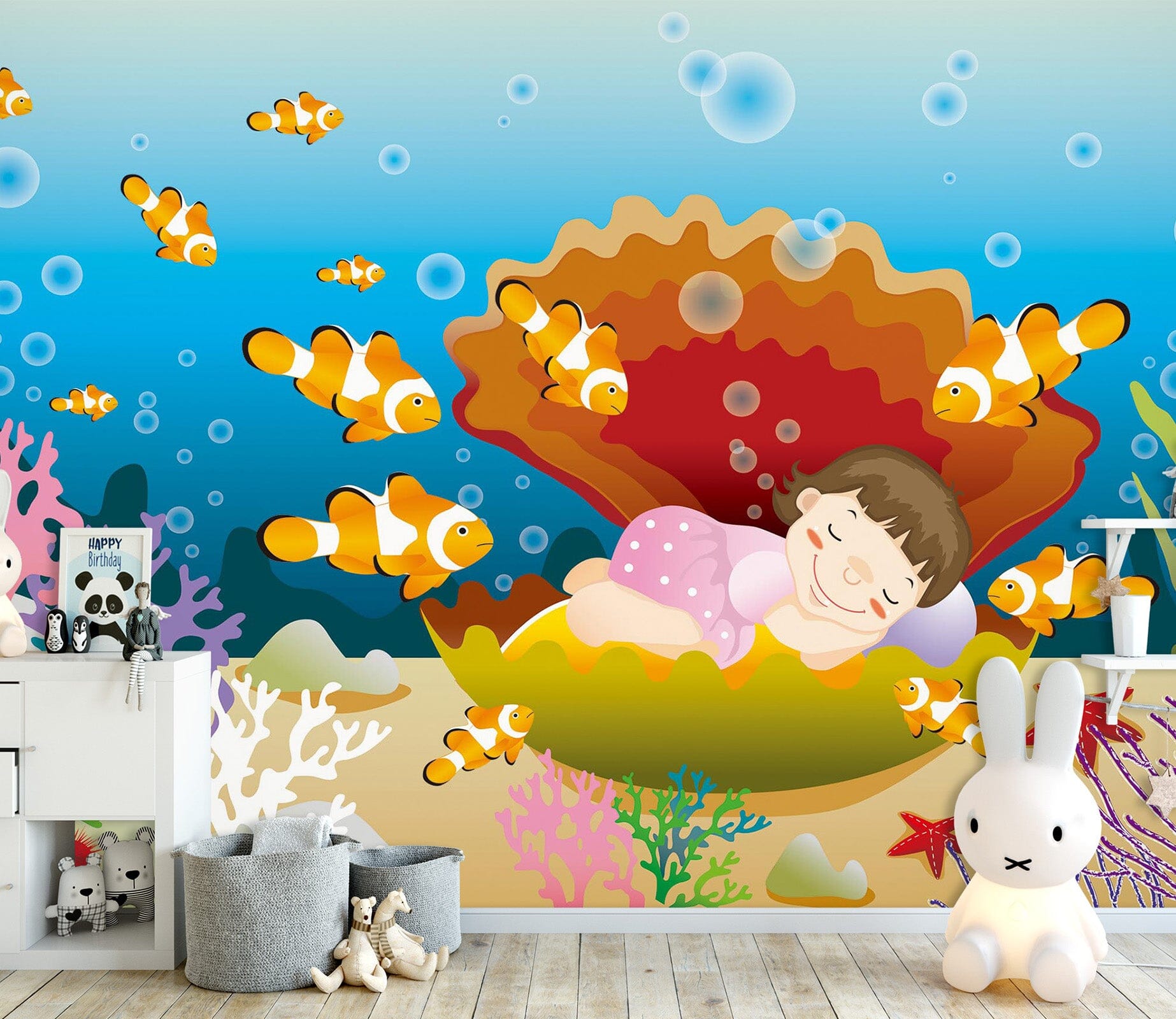 3D Coral Fish 1661 Wall Murals Wallpaper AJ Wallpaper 2 
