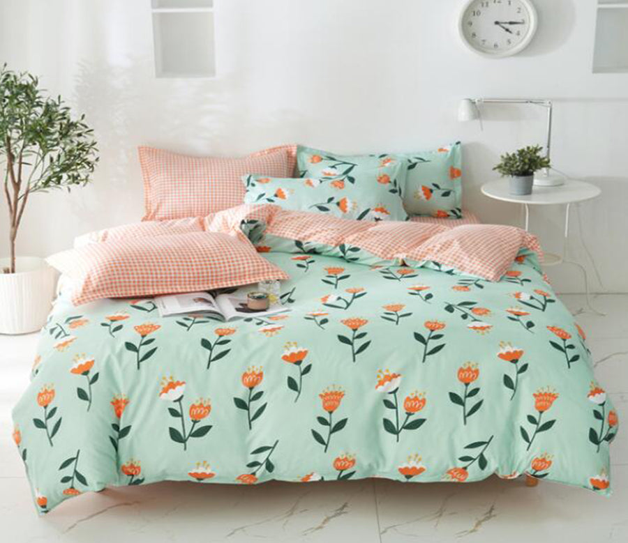 3D Mint Green Background Flower 13154 Bed Pillowcases Quilt