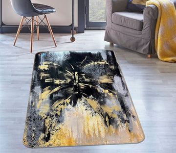 3D Painted Black Butterfly 4119 Skromova Marina Rug Non Slip Rug Mat