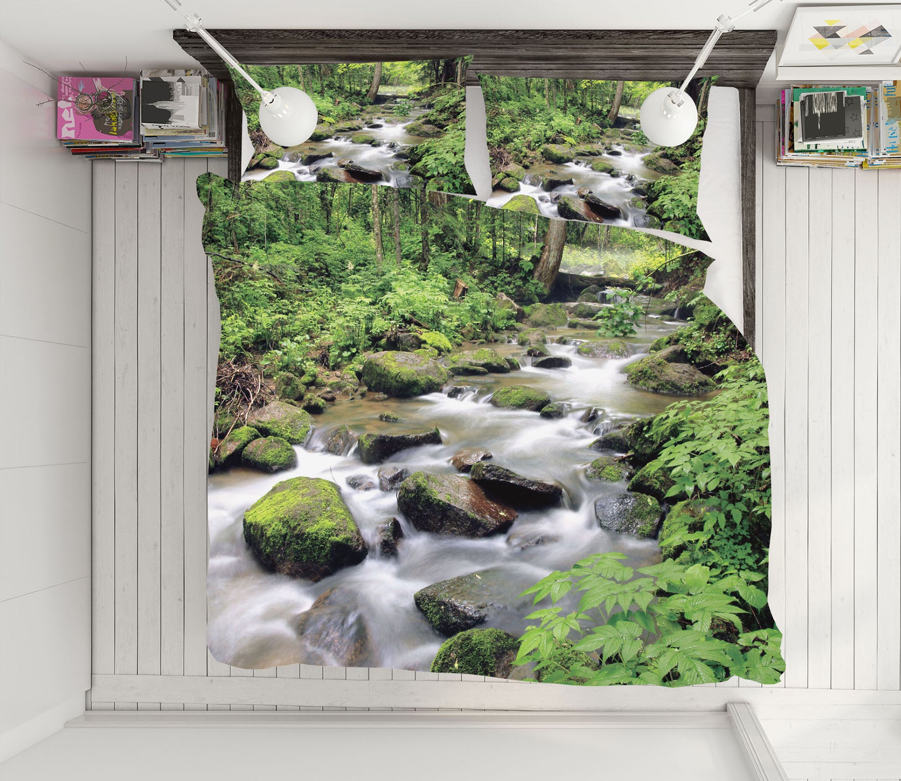 3D Bushy Creek 15198 Bed Pillowcases Quilt