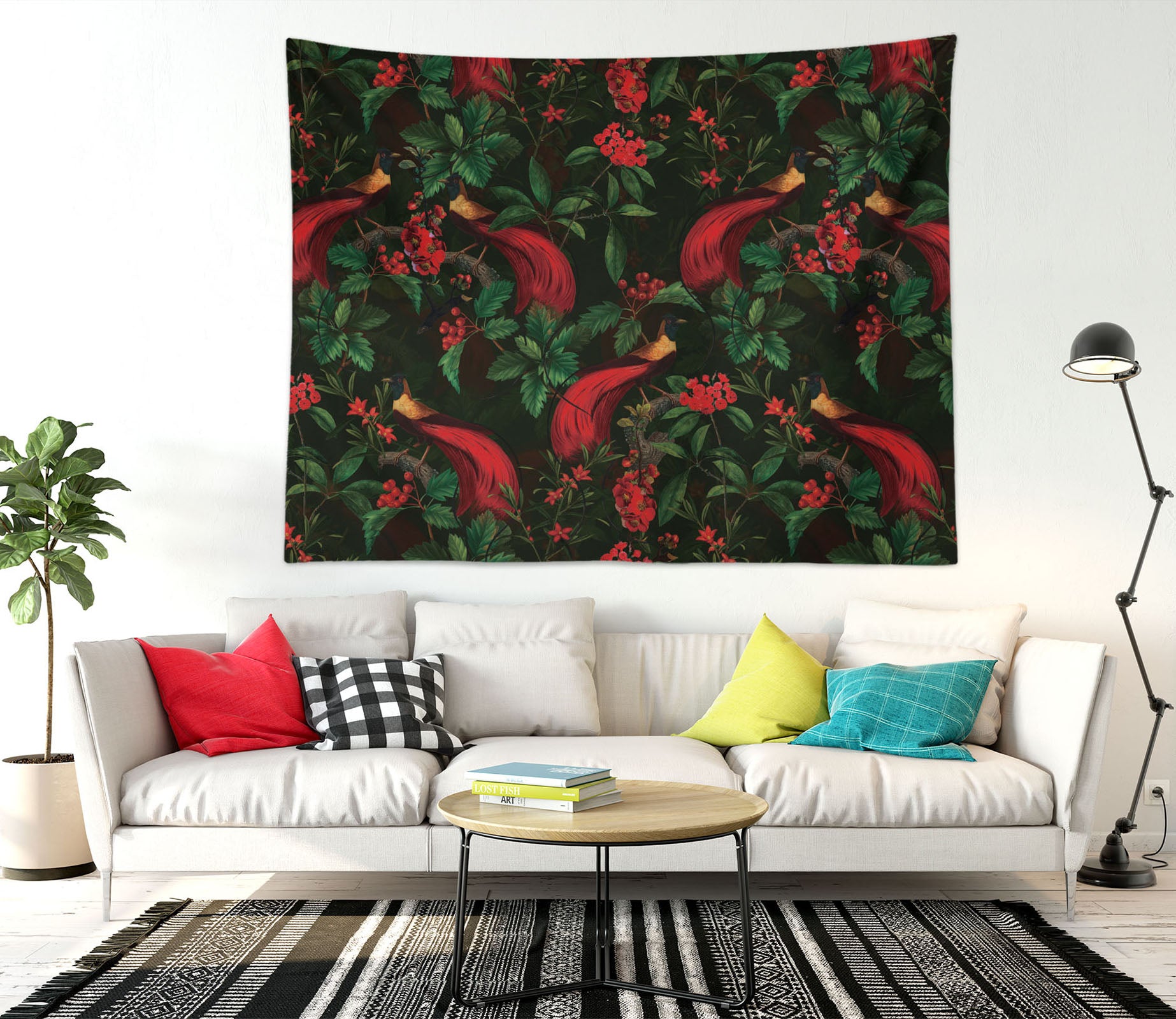 3D Red Tail Bird 5358 Uta Naumann Tapestry Hanging Cloth Hang