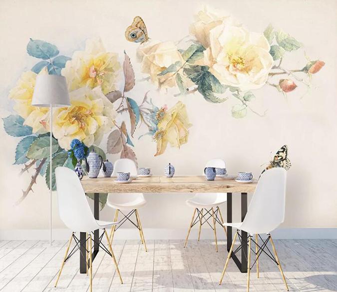3D Colored Flowers 411 Wall Murals Wallpaper AJ Wallpaper 2 