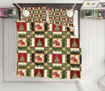 3D Tree Square Pattern 50048 Christmas Quilt Duvet Cover Xmas Bed Pillowcases