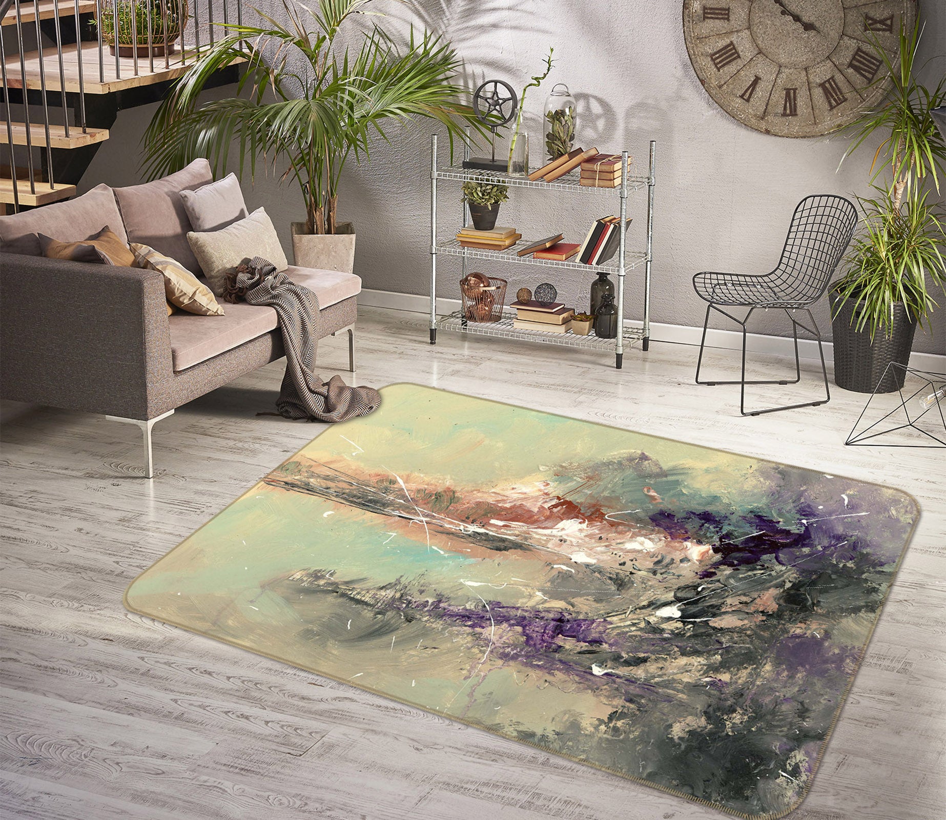 3D Abstract Ink Pattern 84121 Anne Farrall Doyle Rug Non Slip Rug Mat