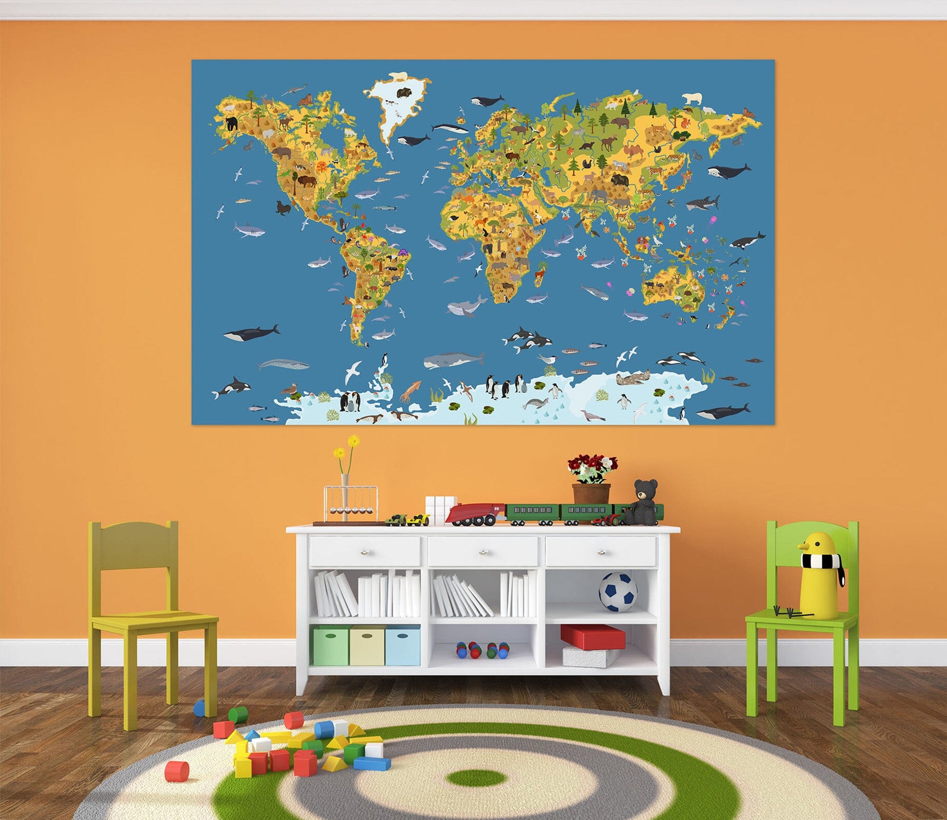 3D Beautiful Ocean 271 World Map Wall Sticker Wallpaper AJ Wallpaper 2 